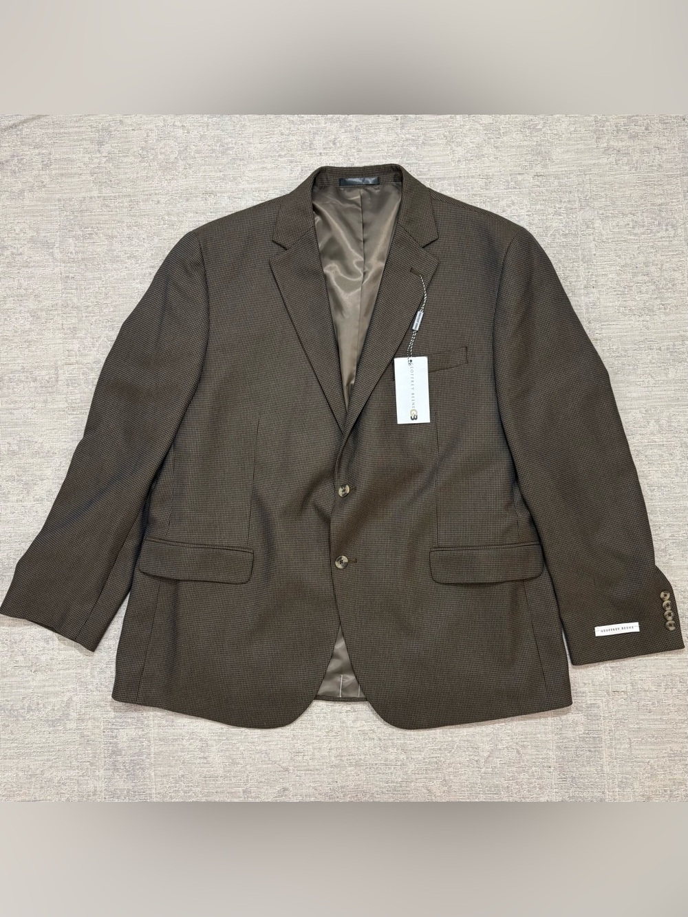 NEW Geoffrey Beene Mens Sport Coat Blazer Suit Jacket 48R Brown Cut J0400 NWT